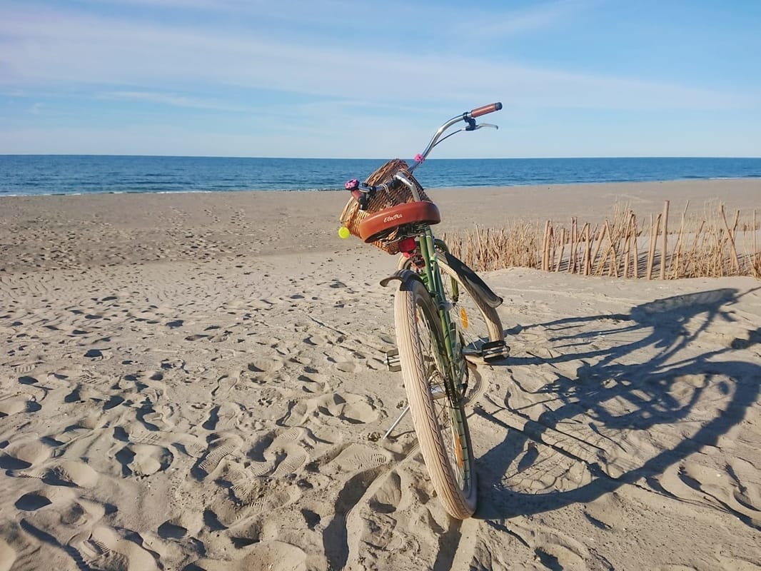 Plaża i rower